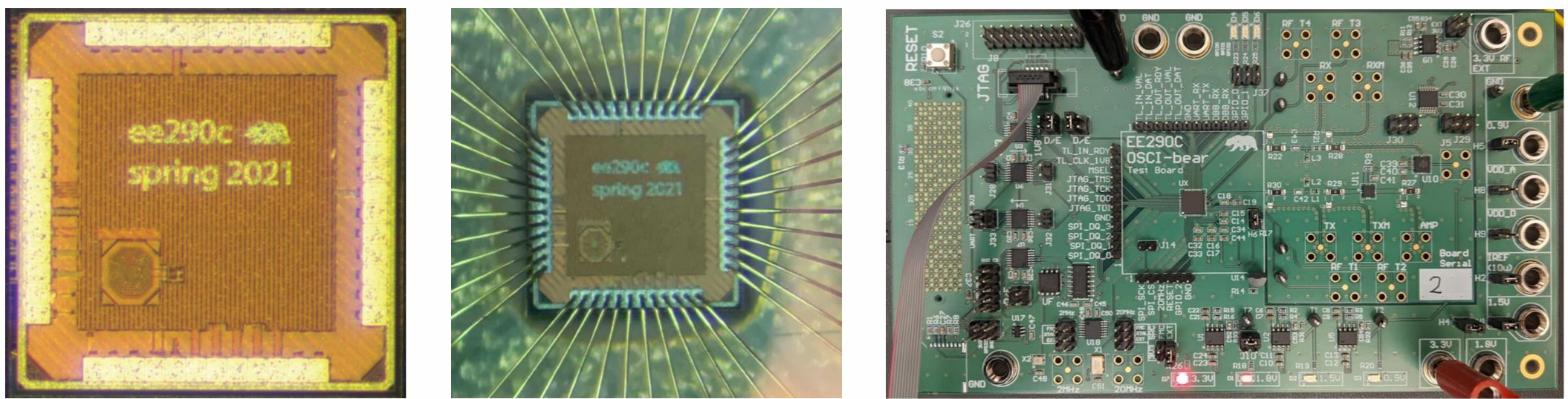 Die photo of Bluetooth / CPU class project chip.