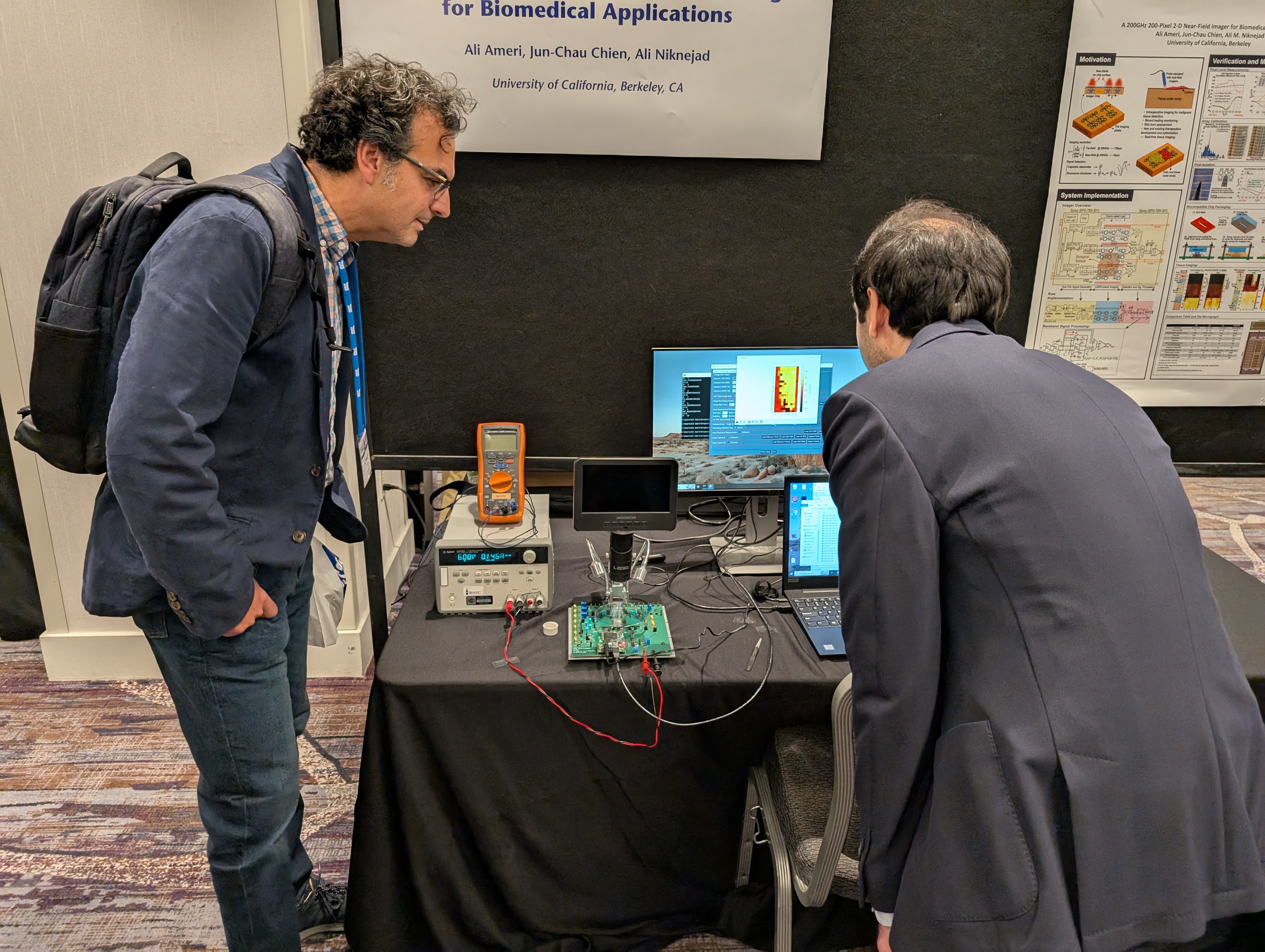 Ali Ameri explains his project to Ali Niknejad at the ISSCC 2025 Demo Session !